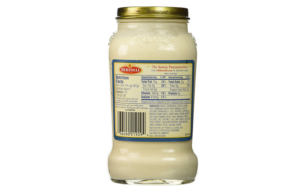 Bertolli Alfredo Sauce With Aged Parmesan Cheese   Glass Jar  425 grams